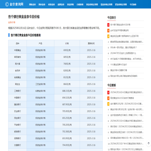 各个银行黄金金条今日价格查询（2025年实时更新）_金价查询网